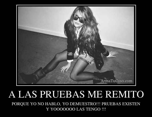 A LAS PRUEBAS ME REMITO