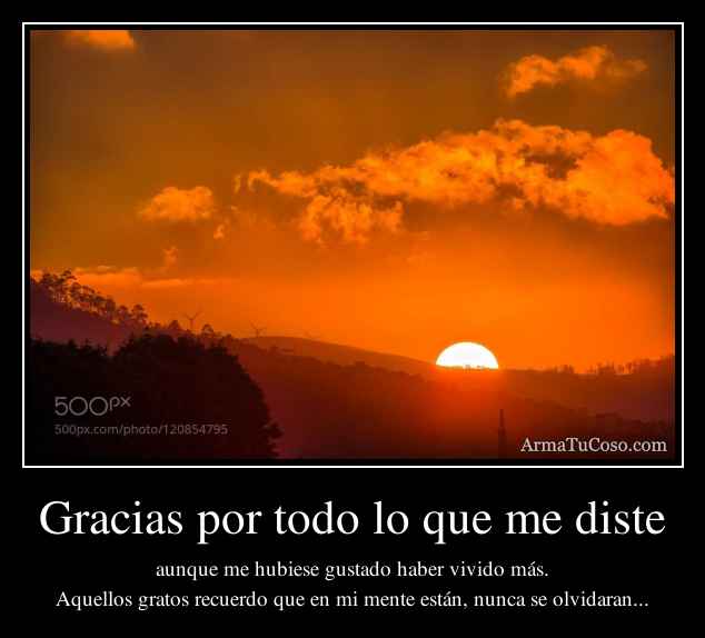 Gracias por todo lo que me