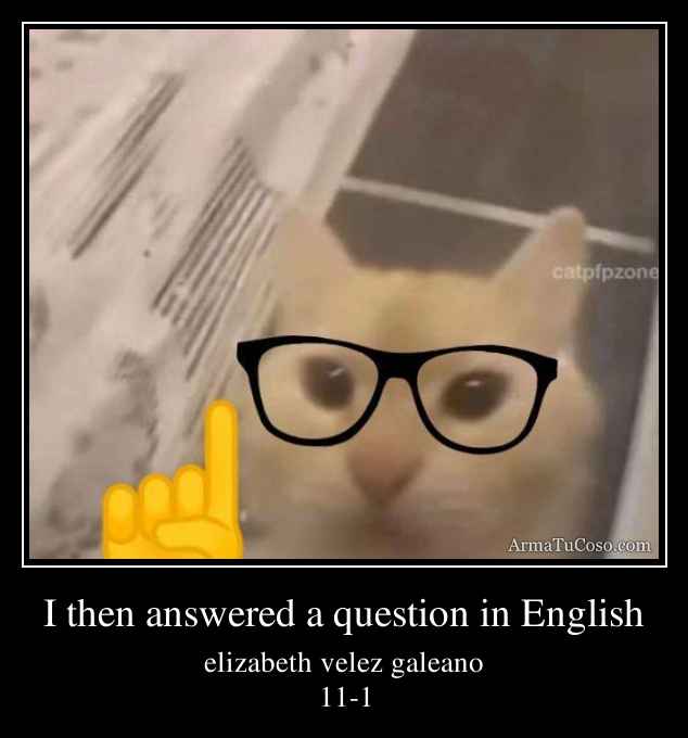 I then answered a question in English