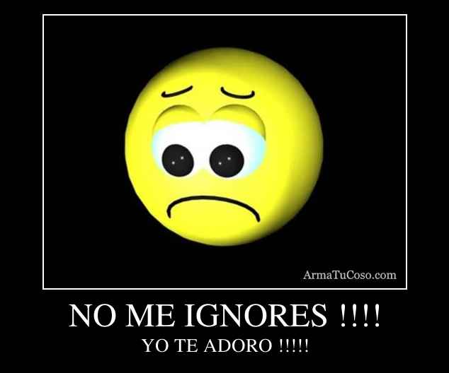 NO ME IGNORES !!!!