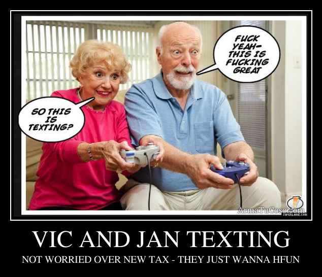 VIC AND JAN TEXTING